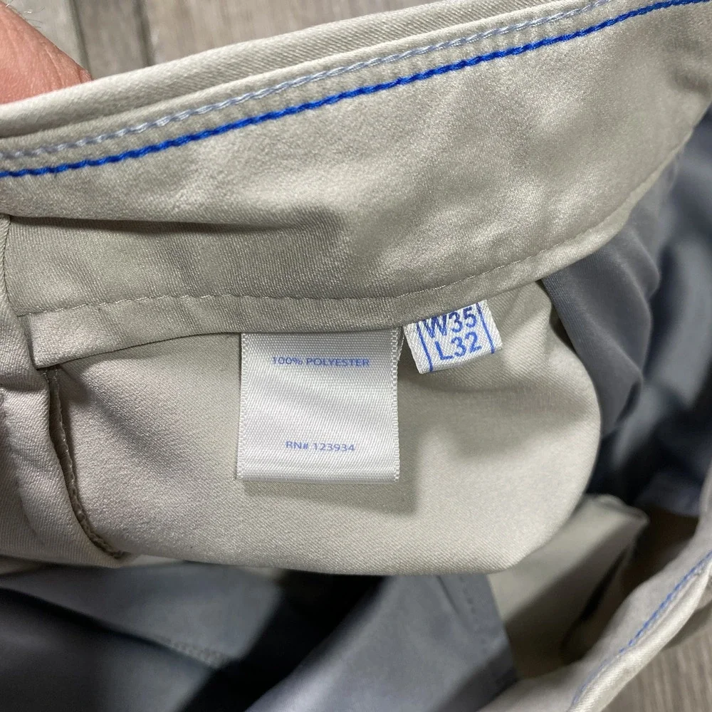 Southern Tide Pants Mens 35x32 Beige Flat Front Lightweight Polyester‎ Fishing